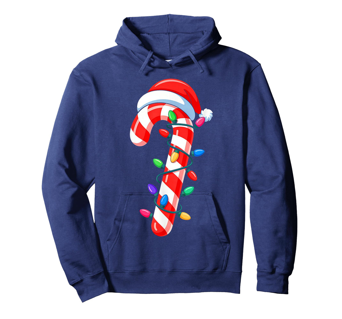 Candy Cane Christmas Lights Santa Hat Family Xmas Pajamas T-Shirt