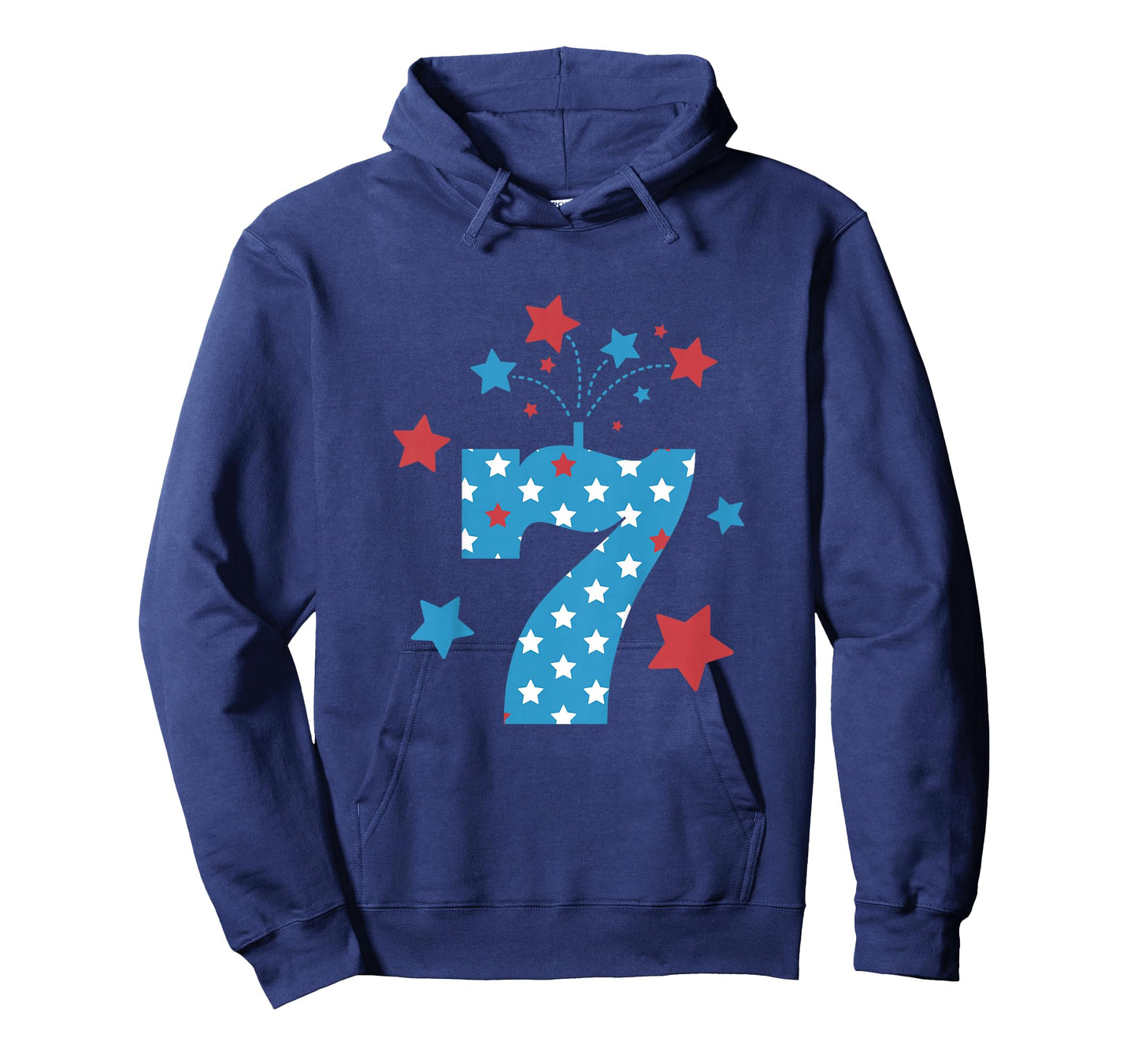 Red, White and Seven - 7th Birthday Patriotic Firecrackers Kids T-Shirt