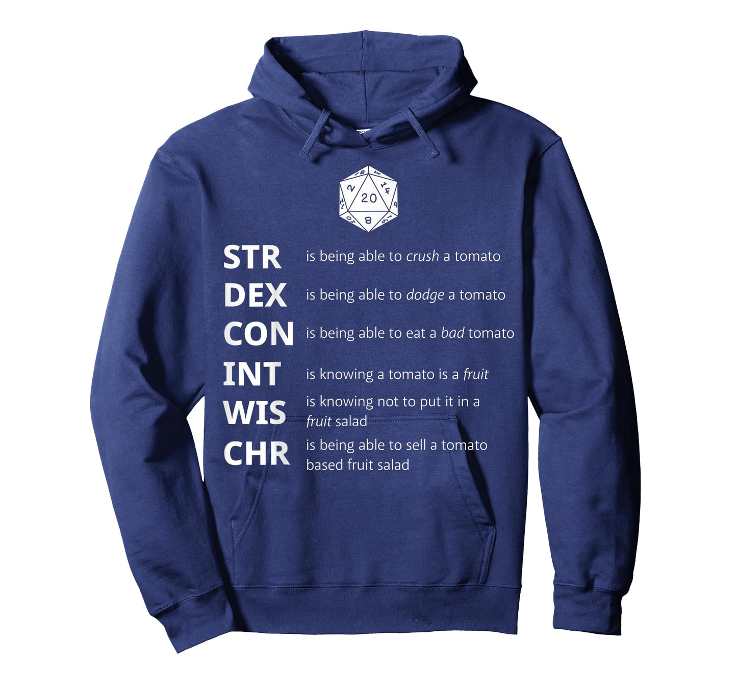 Funny RPG Tomatoes Stats Meme โ Tabletop Dice Gamer T-Shirt