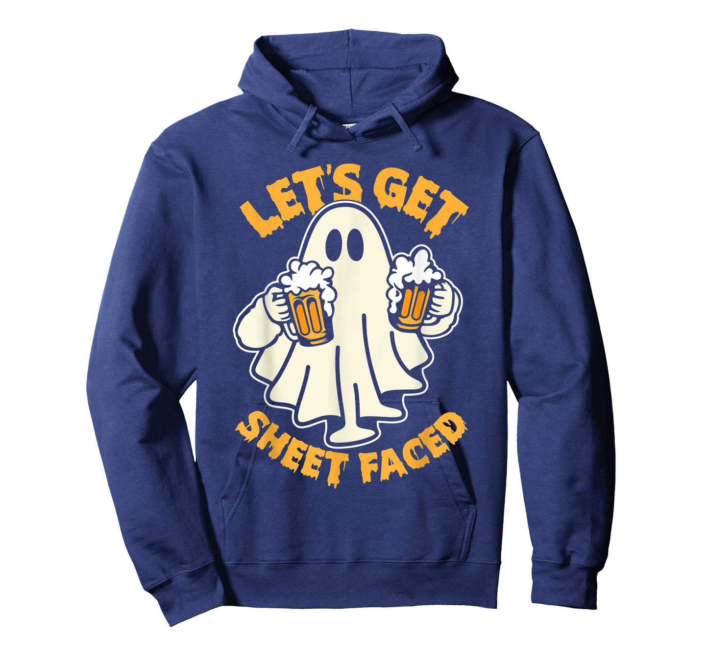 Let's Get Sheet Faced Funny Ghost Drinking Beer Halloween T-Shirt