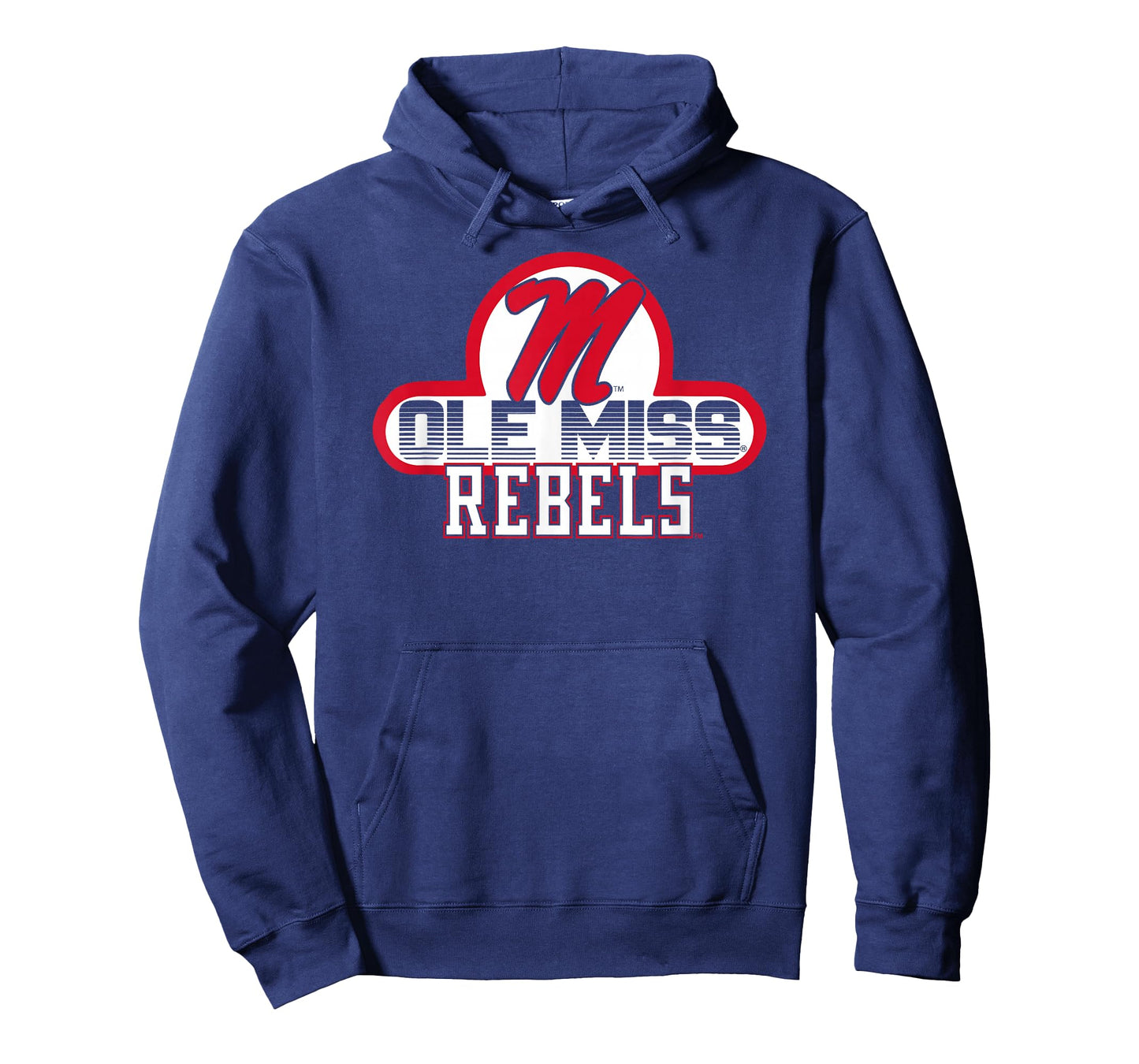 Elite Authentics Unisex-Adults and Kids Blue Small Mississippi Ole Miss Rebels College Sports Modern Letter Print Short Sleeve T-Shirt