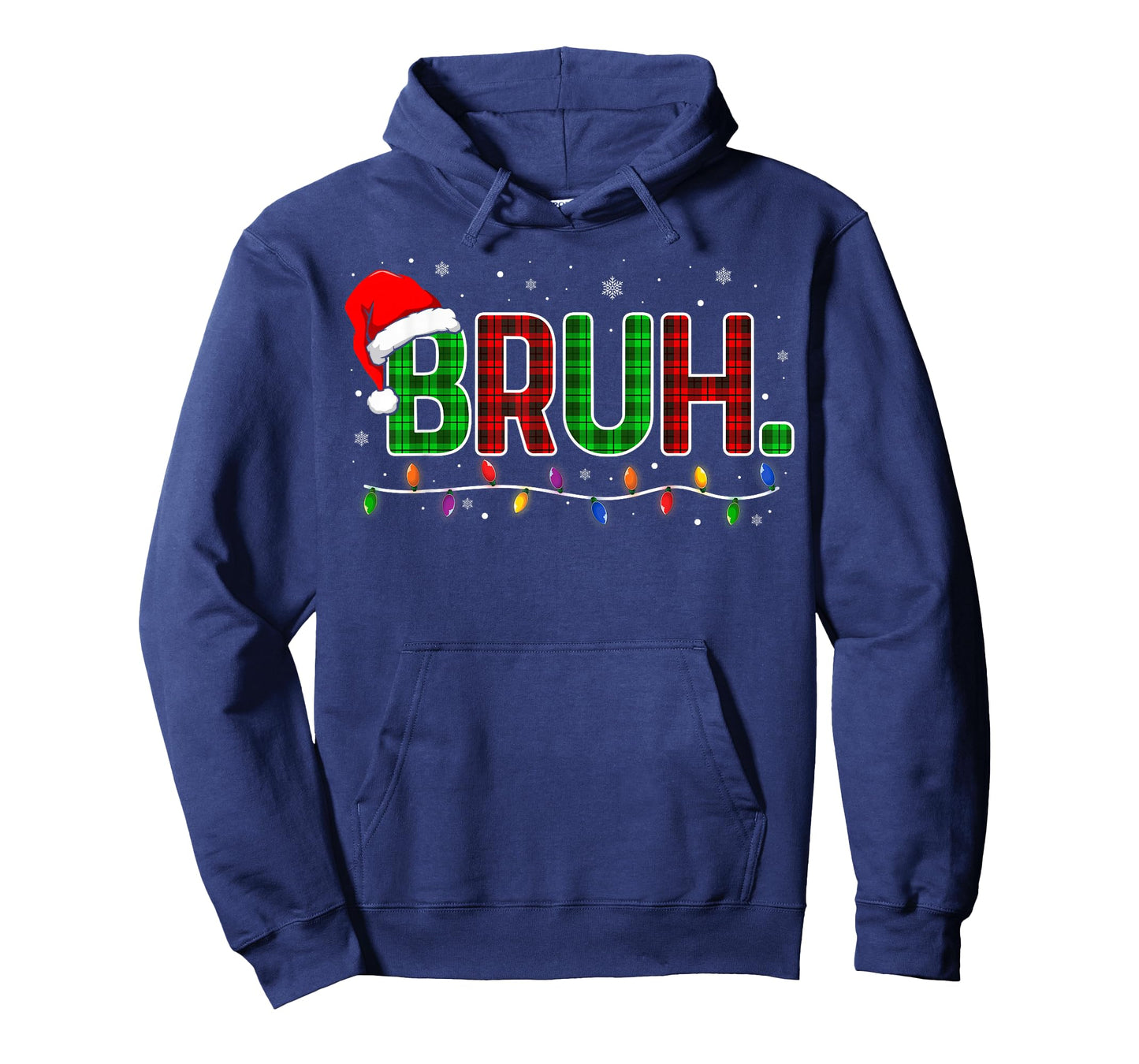 Bruh Funny Christmas Plaid Teens Boys Men Kids Xmas Pajamas T-Shirt