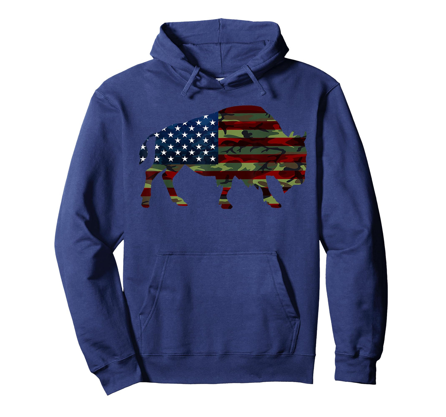 American Bison Cattle Ox USA Flag Camouflage Buffalo T-Shirt