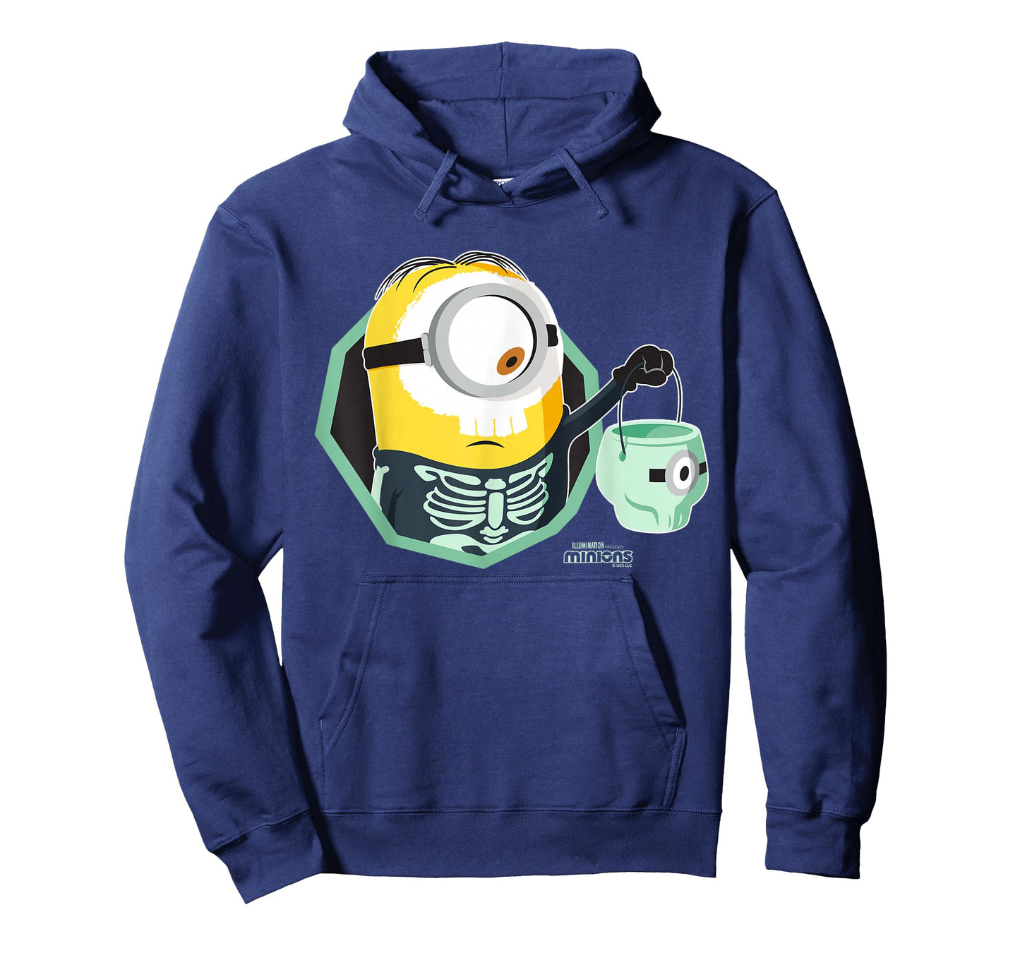 Minions Stuart Skeleton Costume with Bucket T-Shirt