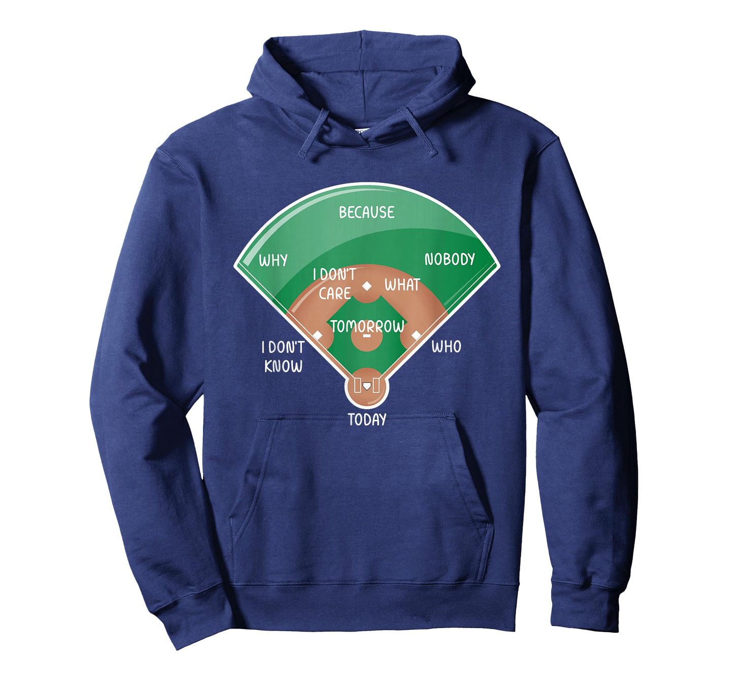Baseball Diamond Fielding Chart Funny Sports Who's On First T-Shirt