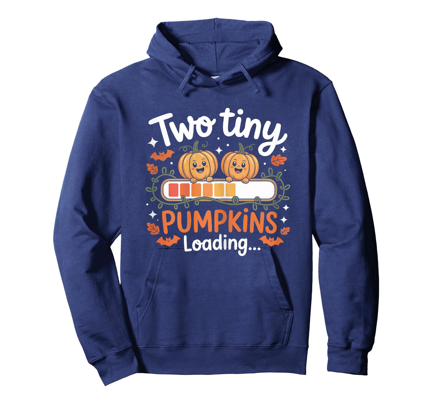Womens Twins Pregnancy Mom Halloween Costume Two Pumpkins Loading T-Shirt