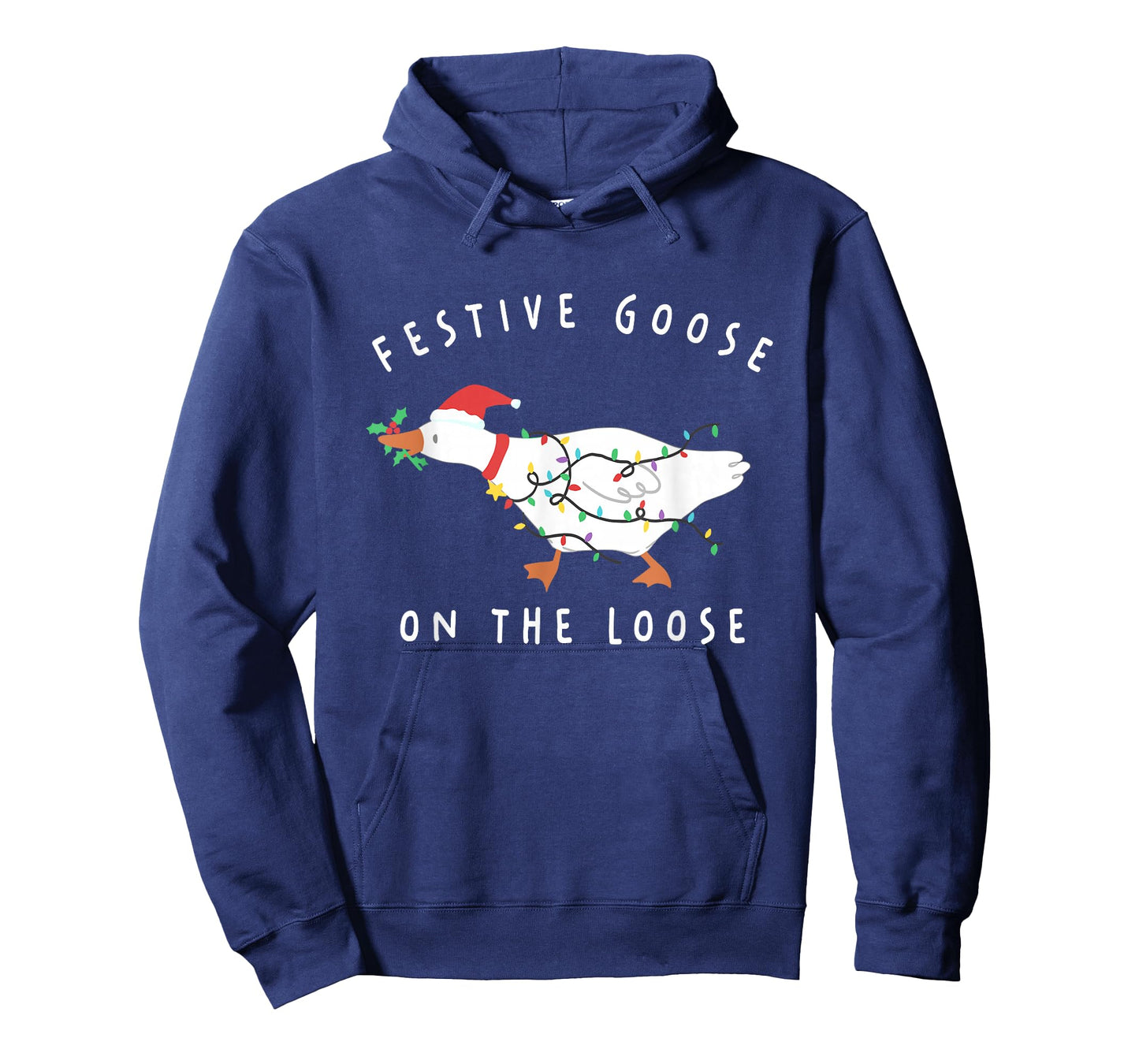 Festive Goose on The Loose Christmas Santa Silly Goose Farm T-Shirt