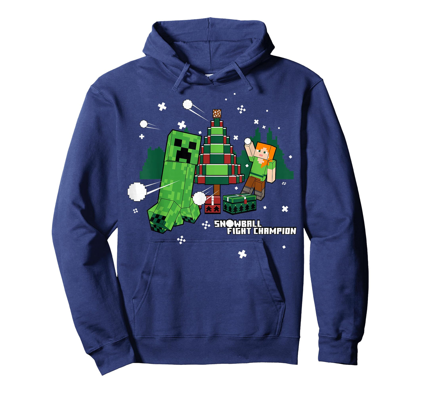 Minecraft Christmas Creeper Tree Snowball Battle T-Shirt