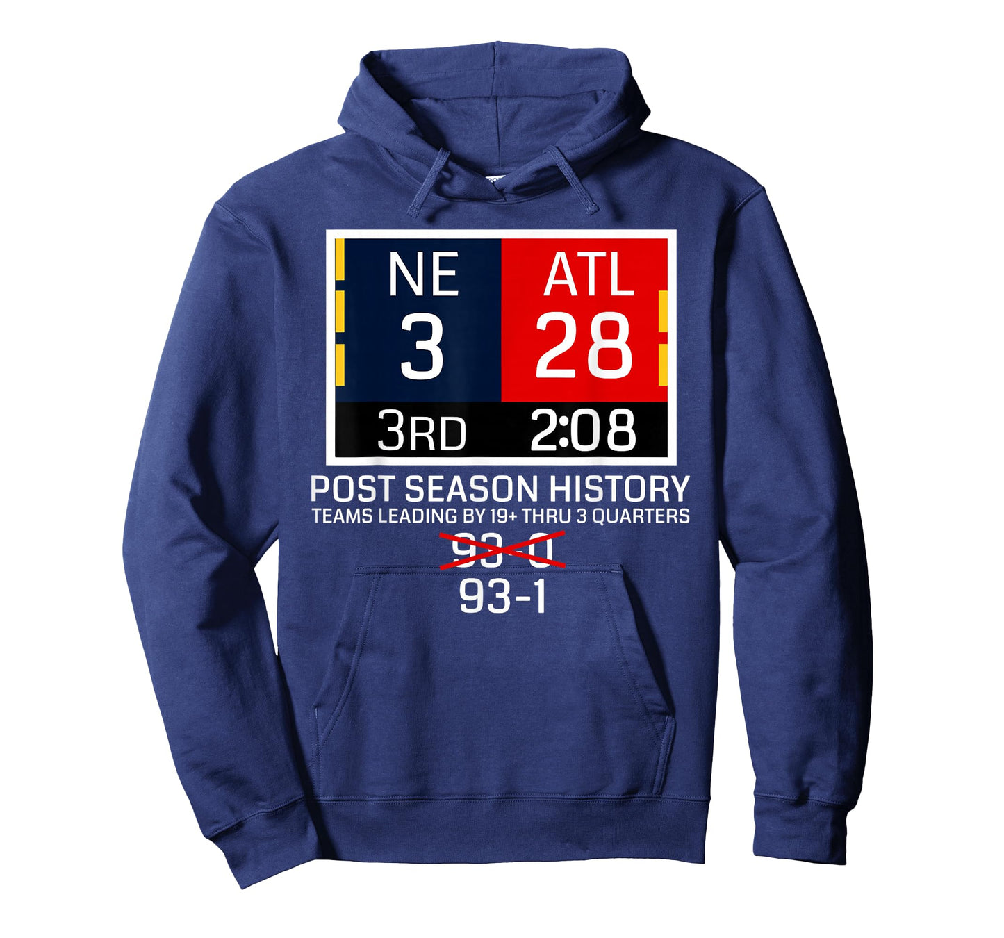New England 3 - Atlanta 28 T-Shirt - Funny Postseason Trivia T-Shirt