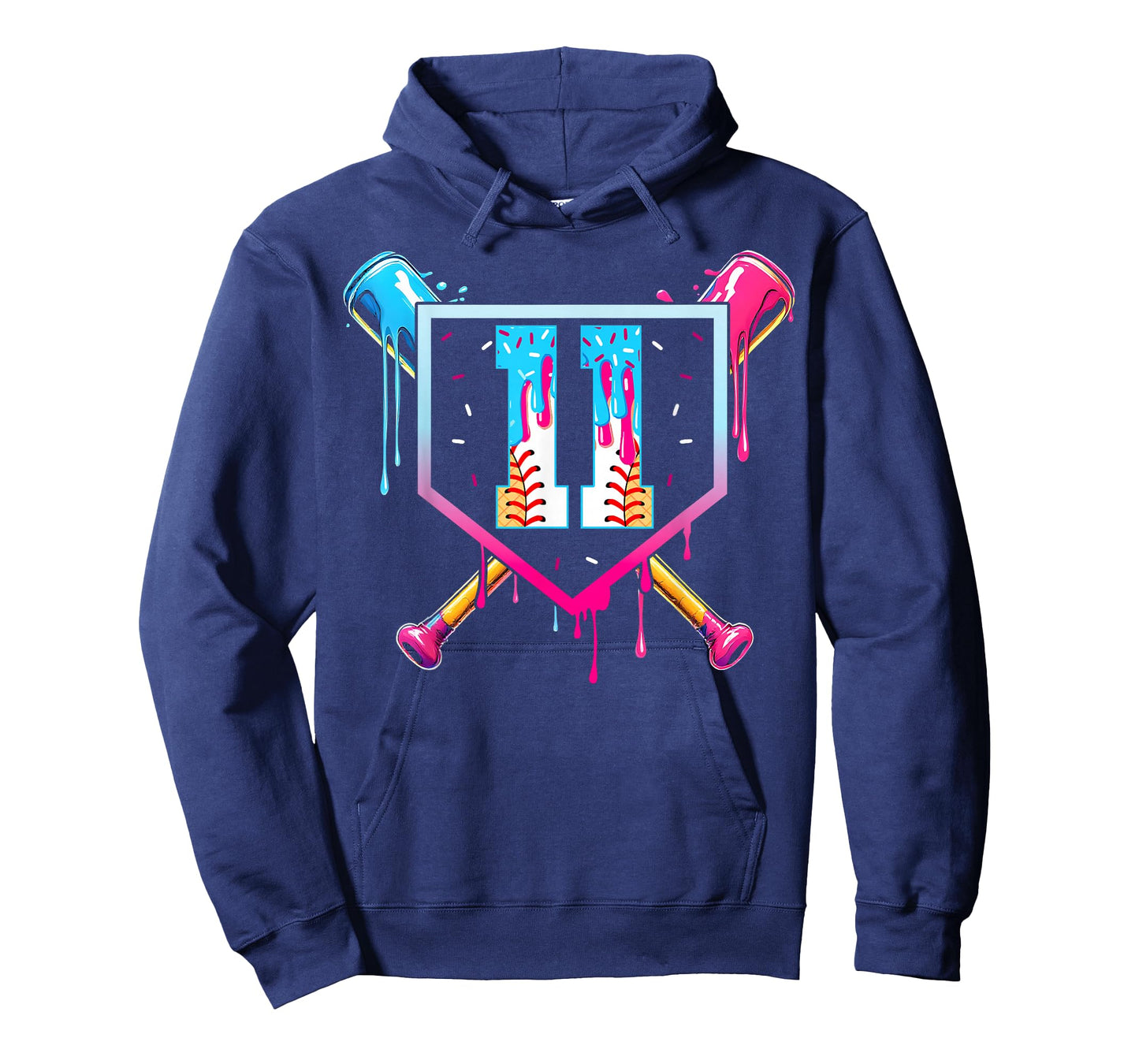 Baseball 11 Year Old Ice Cream Drip 11th Birthday Boy 11 T-Shirt