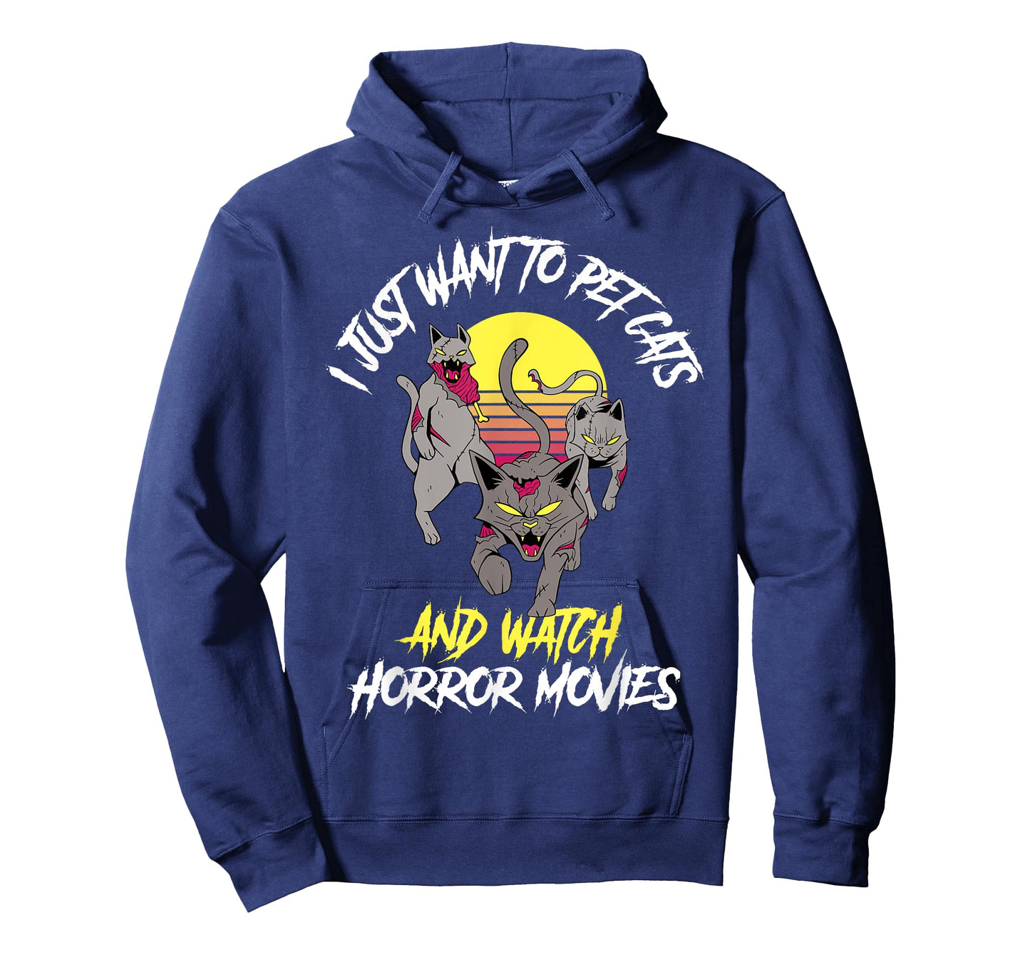 I Just Want To Pet Cats And Watch Horror Movies T-Shirt