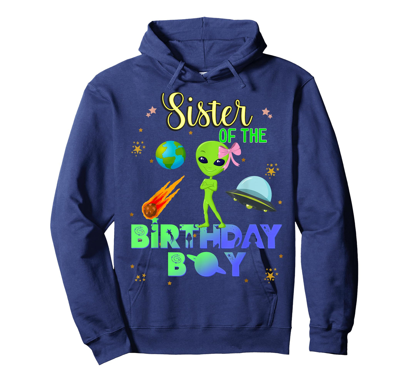 Alien Birthday Boy Party Theme Spaceship Sister T-Shirt