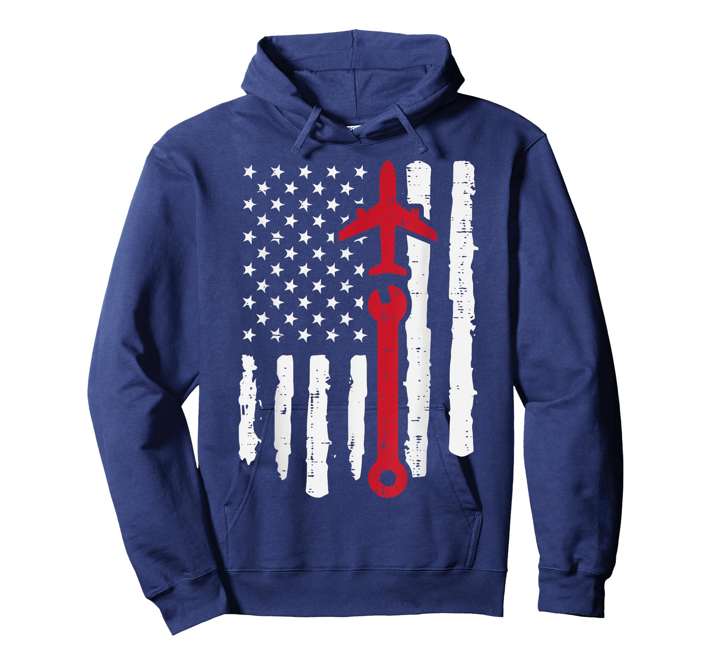 US Flag Airplane Wrench Aircraft Mechanic Patriot Men Women T-Shirt
