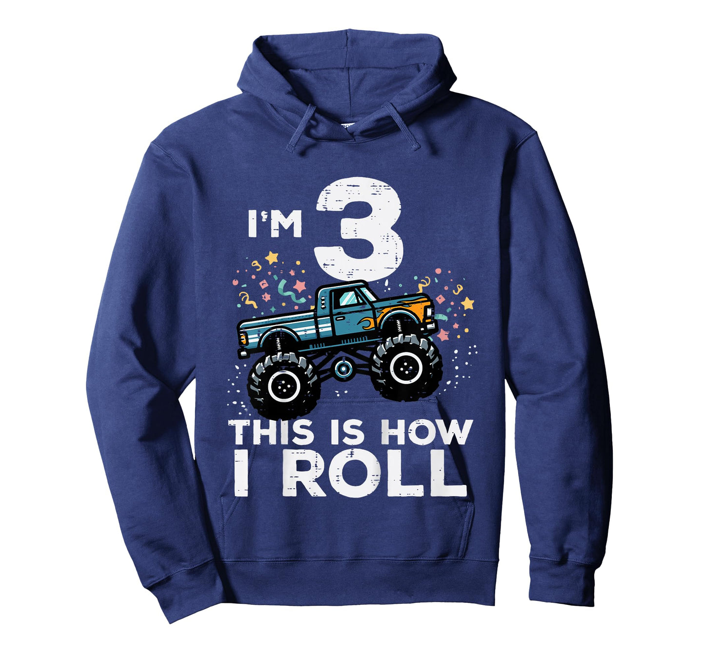 Kids Im 3 Monster Truck This How I Roll 3rd Birthday Boys Kids T-Shirt