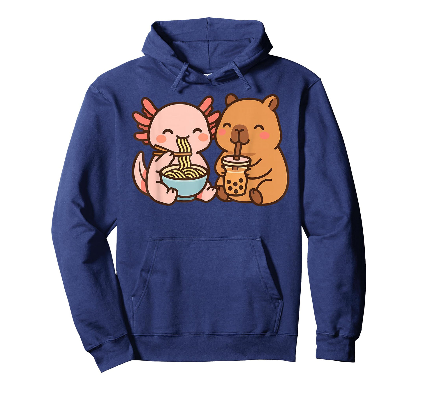 Capybara Axolotl Kawaii Kids Anime Boba Tea Ramen T-Shirt
