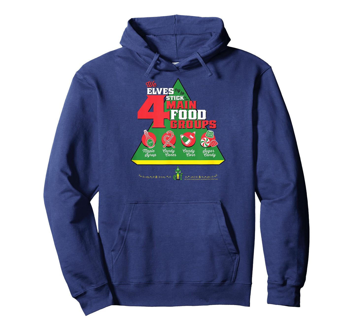 Elf Food Groups Food Pyramid Funny Christmas T-Shirt