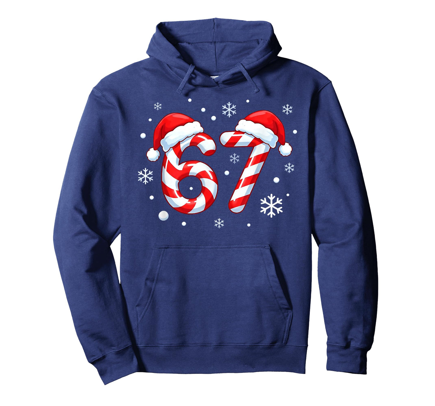 Viral 67 Candy Cane Six Seven Meme Santa Holiday Kids Humor T-Shirt