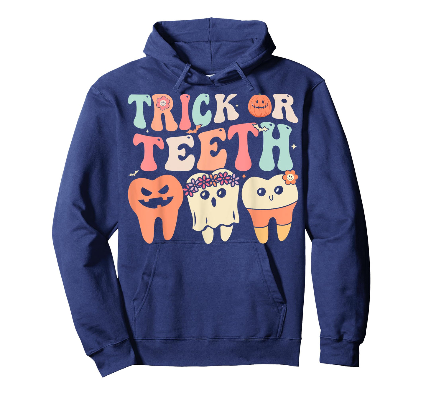 Retro Groovy Trick Or Teeth Dental Halloween Dentist T-Shirt
