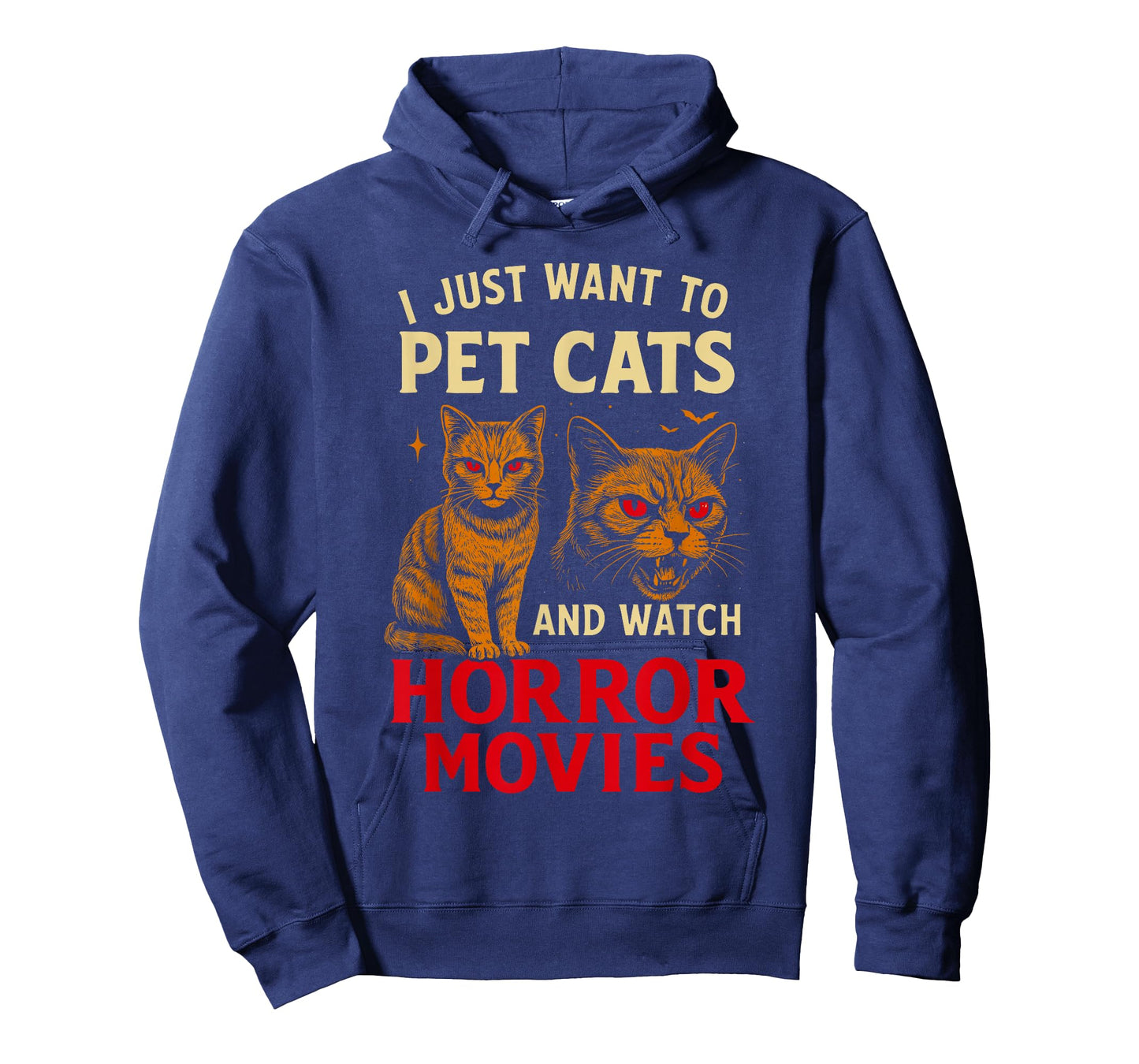 I Just Want to Pet Cats and Watch Horror Movies, Funny Cat T-Shirt