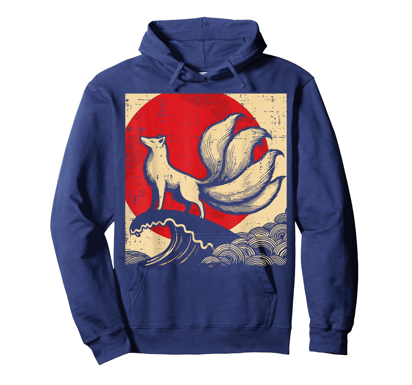 Nine Tailed Fox Red Sun Japanese Ukiyo-e Art Women Men Kids T-Shirt