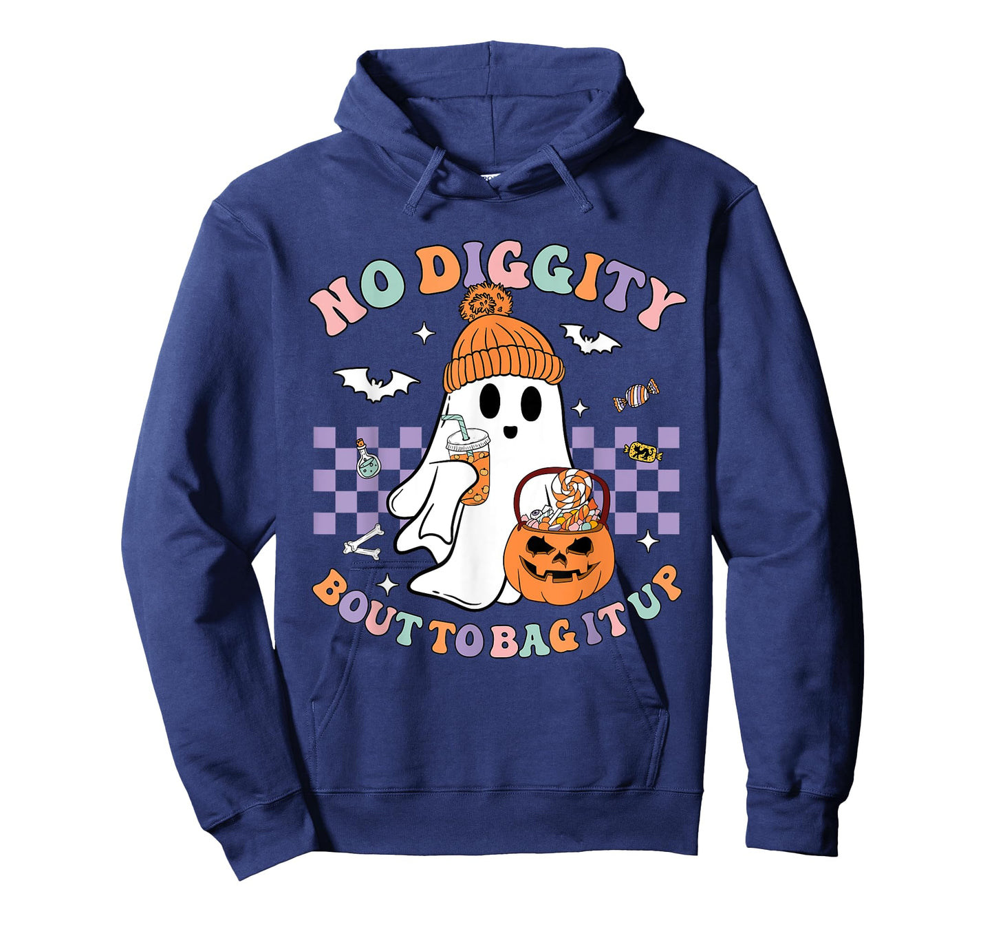 No Diggity Bout to Bag It Up Cute Ghost Halloween Kids Candy T-Shirt