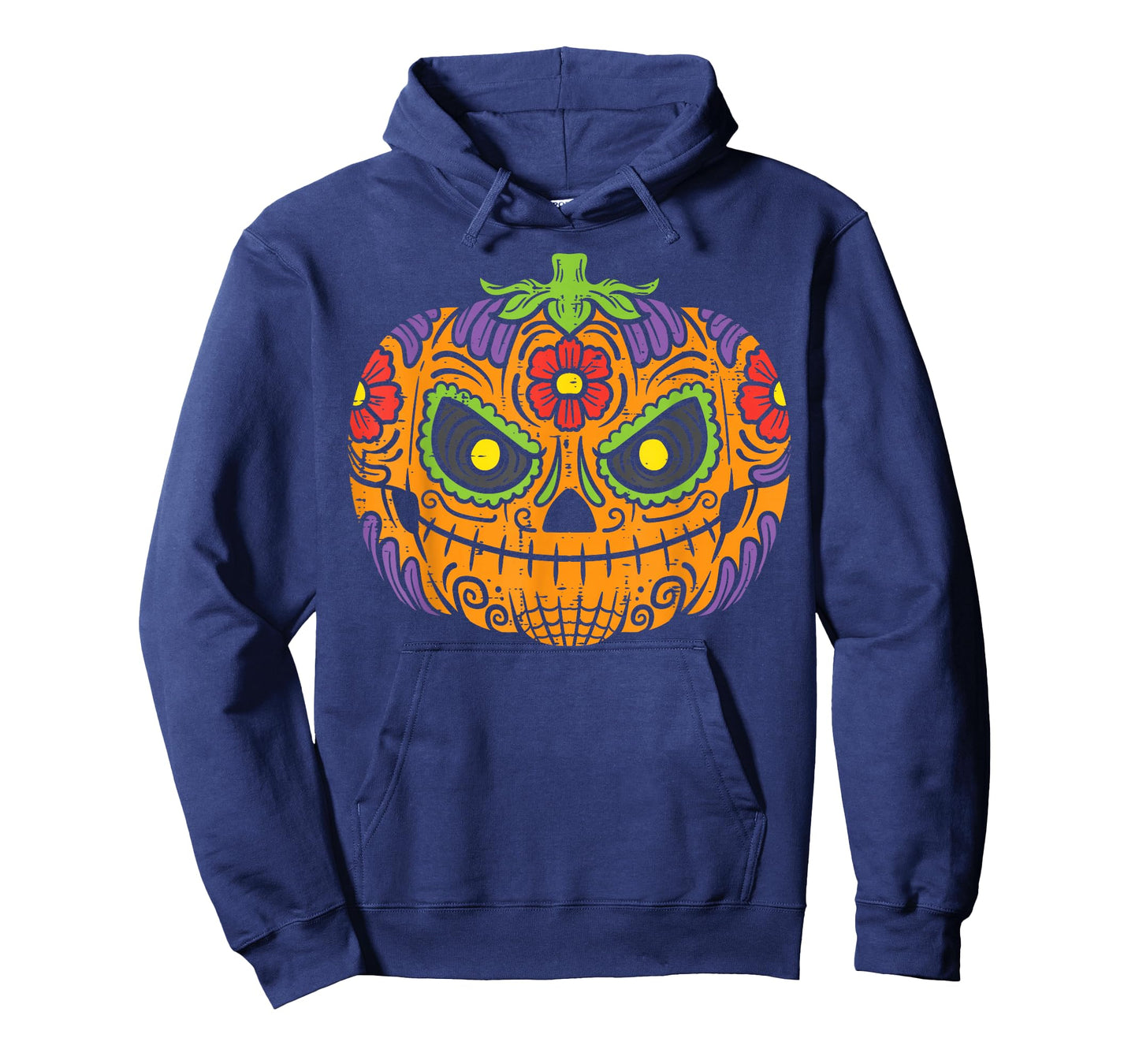 Pumpkin Sugar Skull Dia De Los Muertos Halloween Mexican T-Shirt