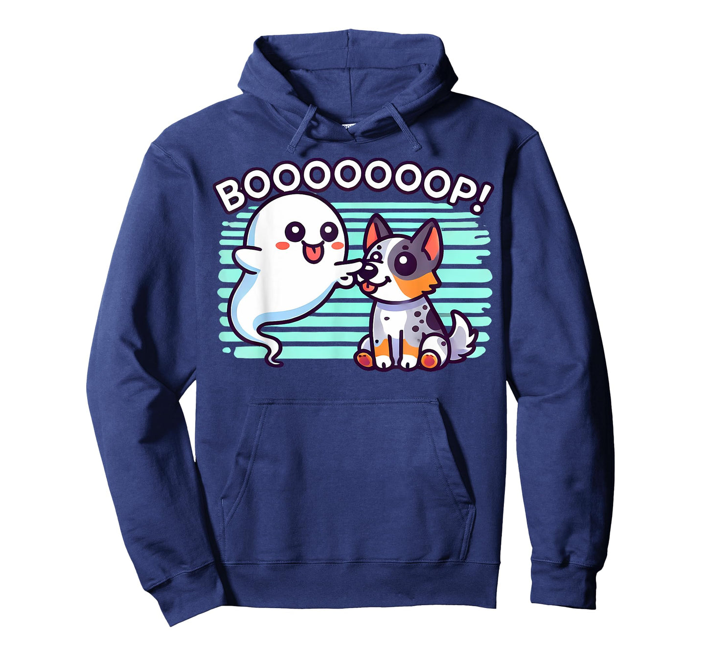 Funny Halloween Ghost Blue Heeler Boop Australian Cattle Dog T-Shirt