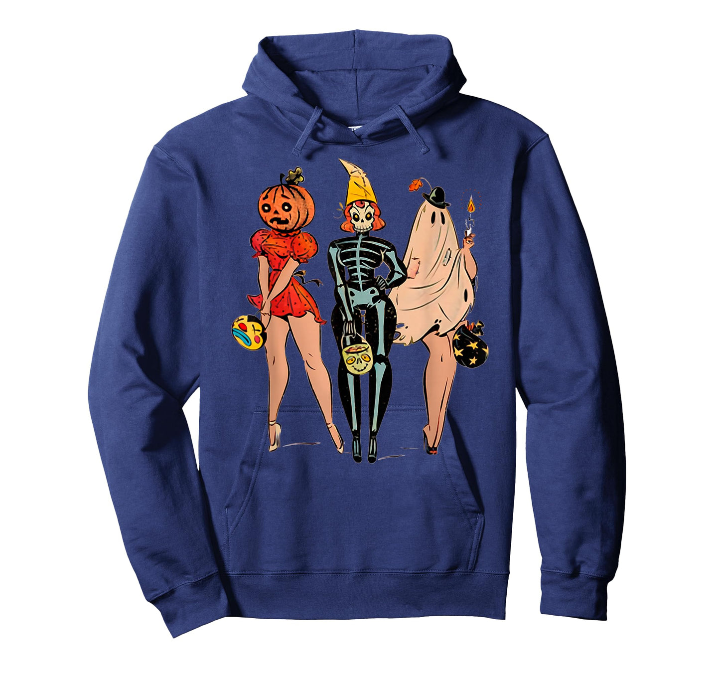 Halloween Witch Pin Up Retro Vintage Pumpkin Women T-Shirt