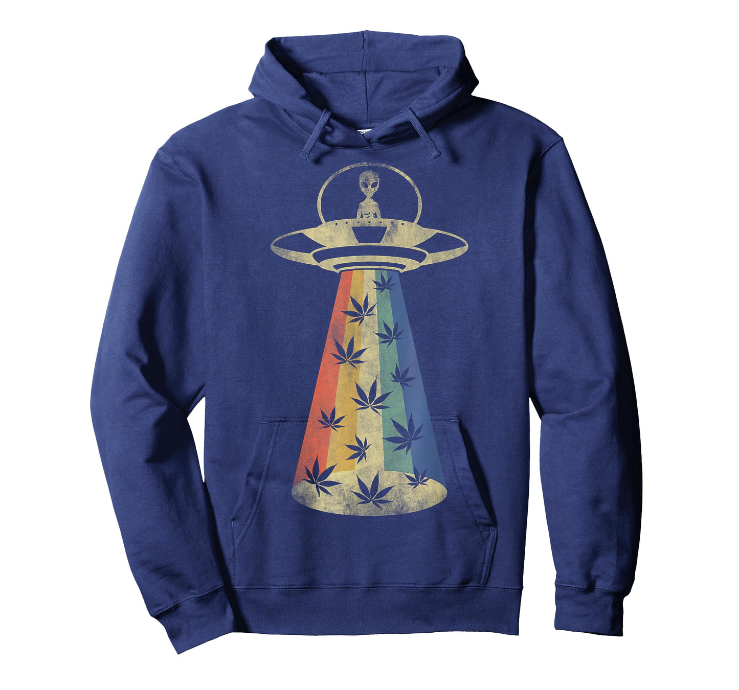 Alien UFO Abduction Weed Cannabis Marijuana Leaf Funny T-Shirt