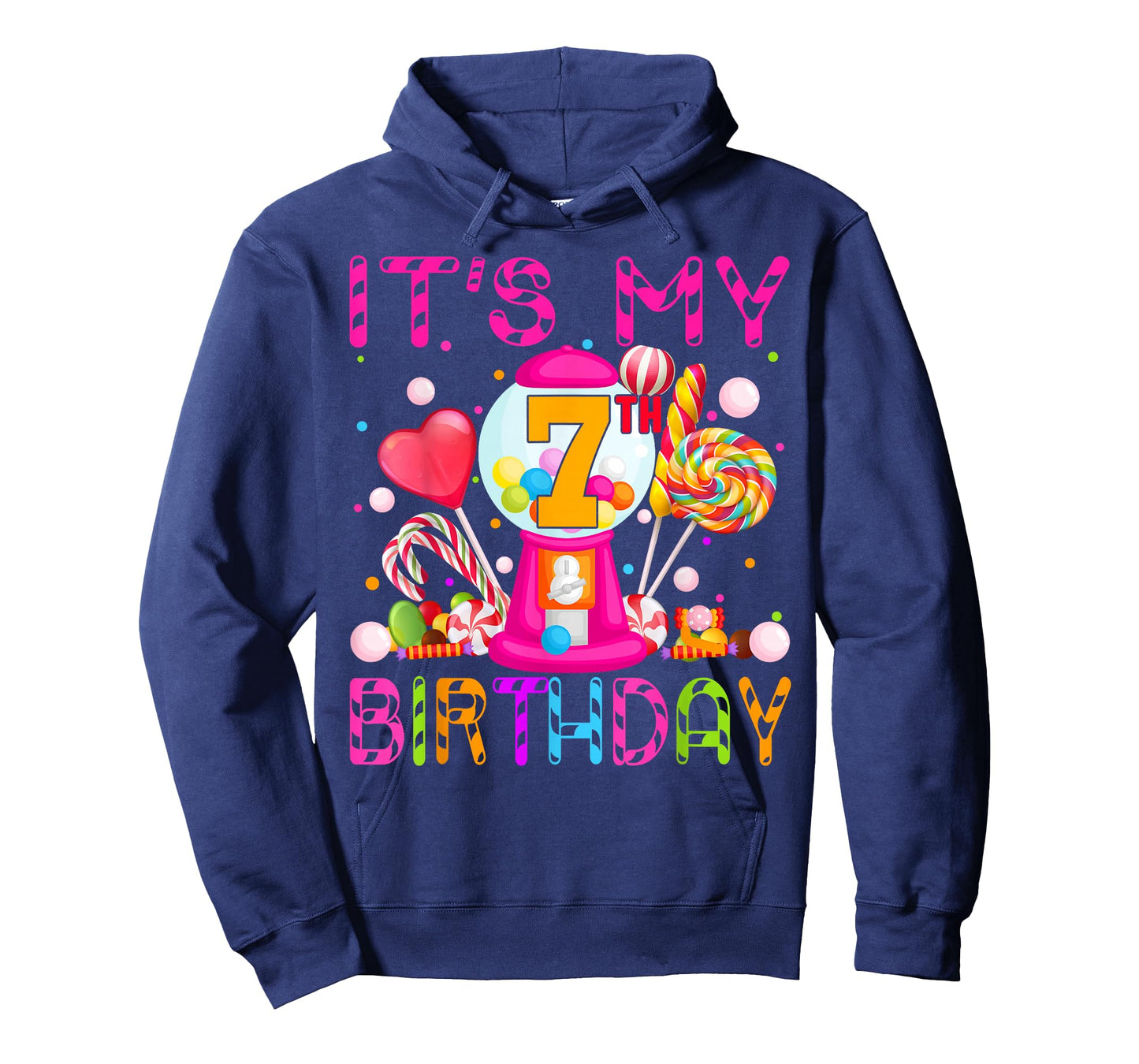 Its My 7th Birthday Candy Candyland Birthday Girl 7 Year Old T-Shirt