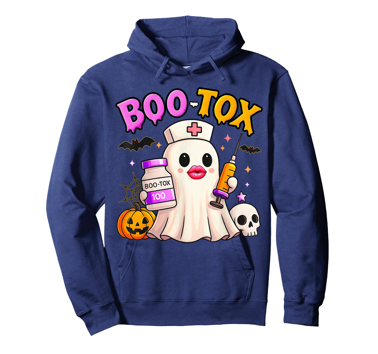 Funny Boo Tox Aesthetic Nurse Ghost Skull Pumpkin Halloween T-Shirt