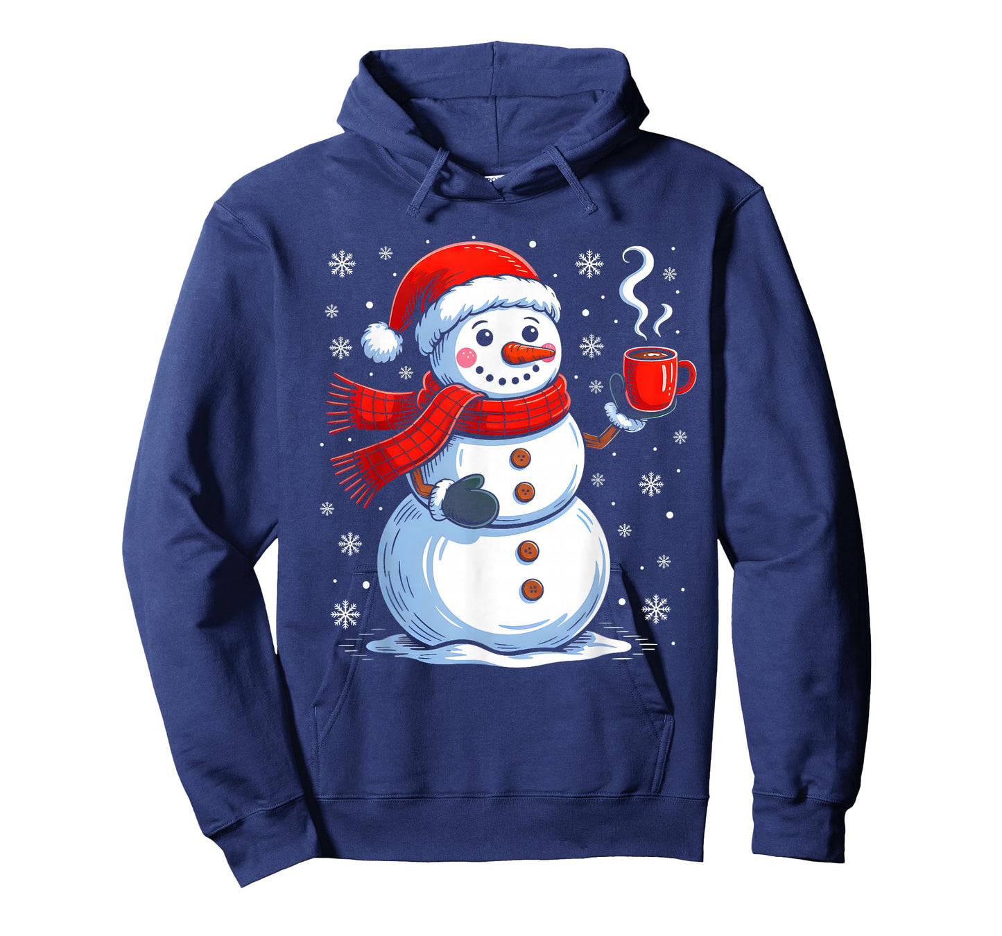 Cute Snowman Drinking Coffee Christmas Funny Xmas Pajamas T-Shirt