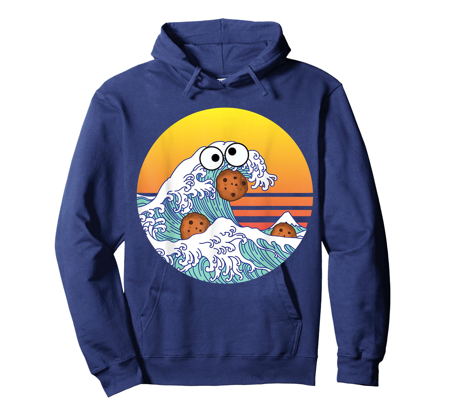 Retro Great Wave Monster Eating Cookies Funny Cookie Wave T-Shirt