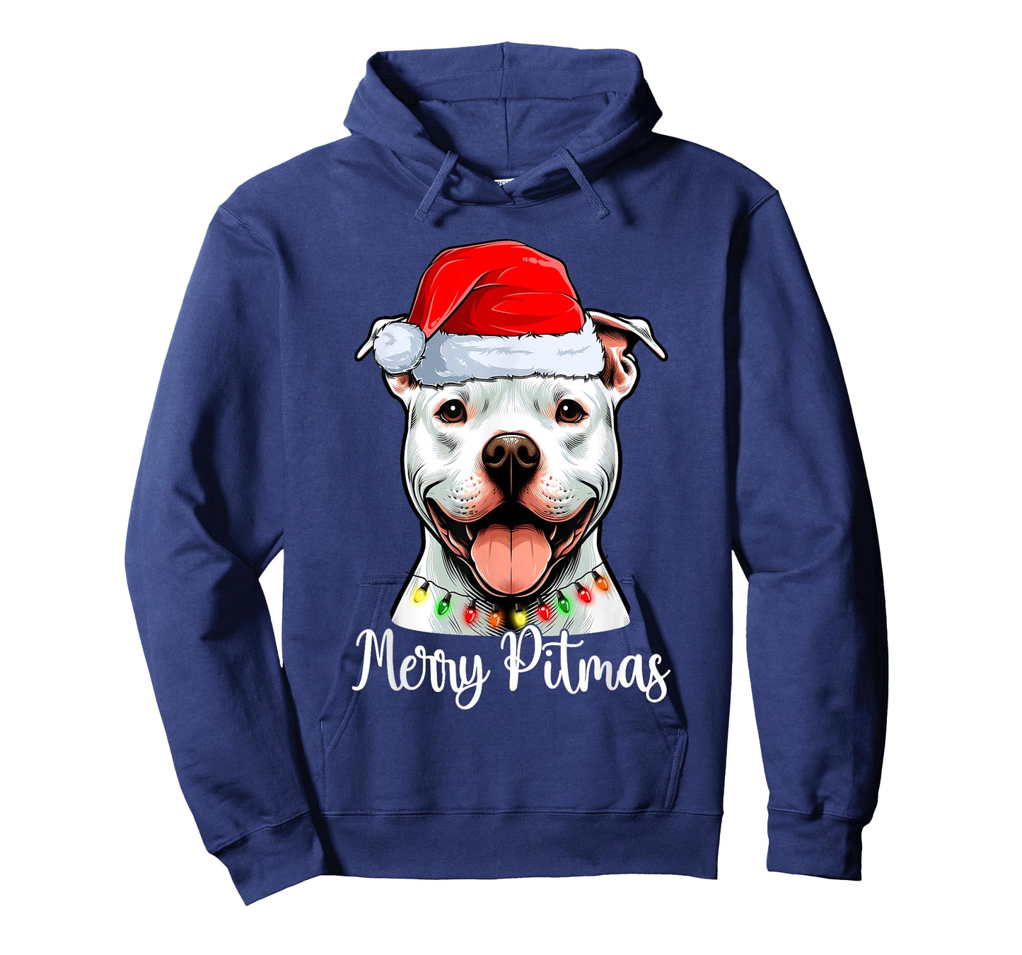 Pit Bull Santa Christmas Tree Lights Xmas Merry Pitmas T-Shirt