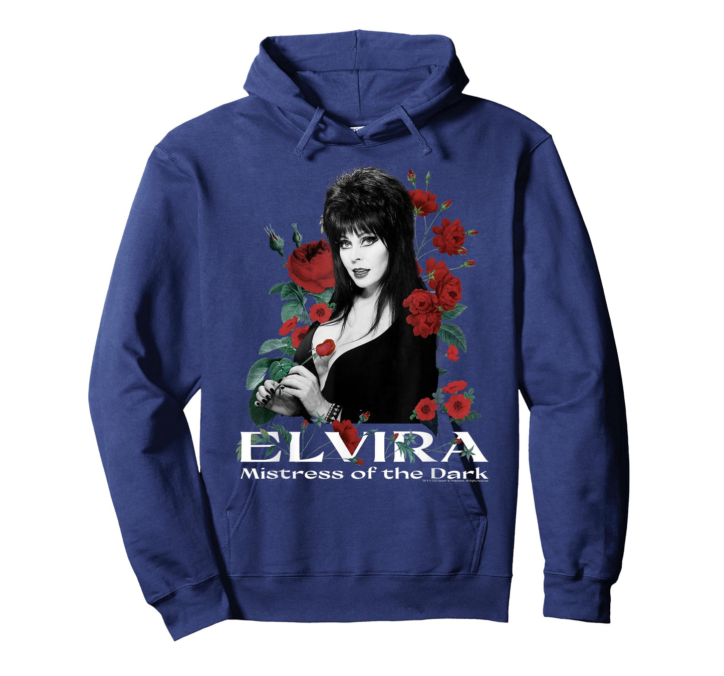 Elvira Mistress of The Dark Red Roses Portrait T-Shirt