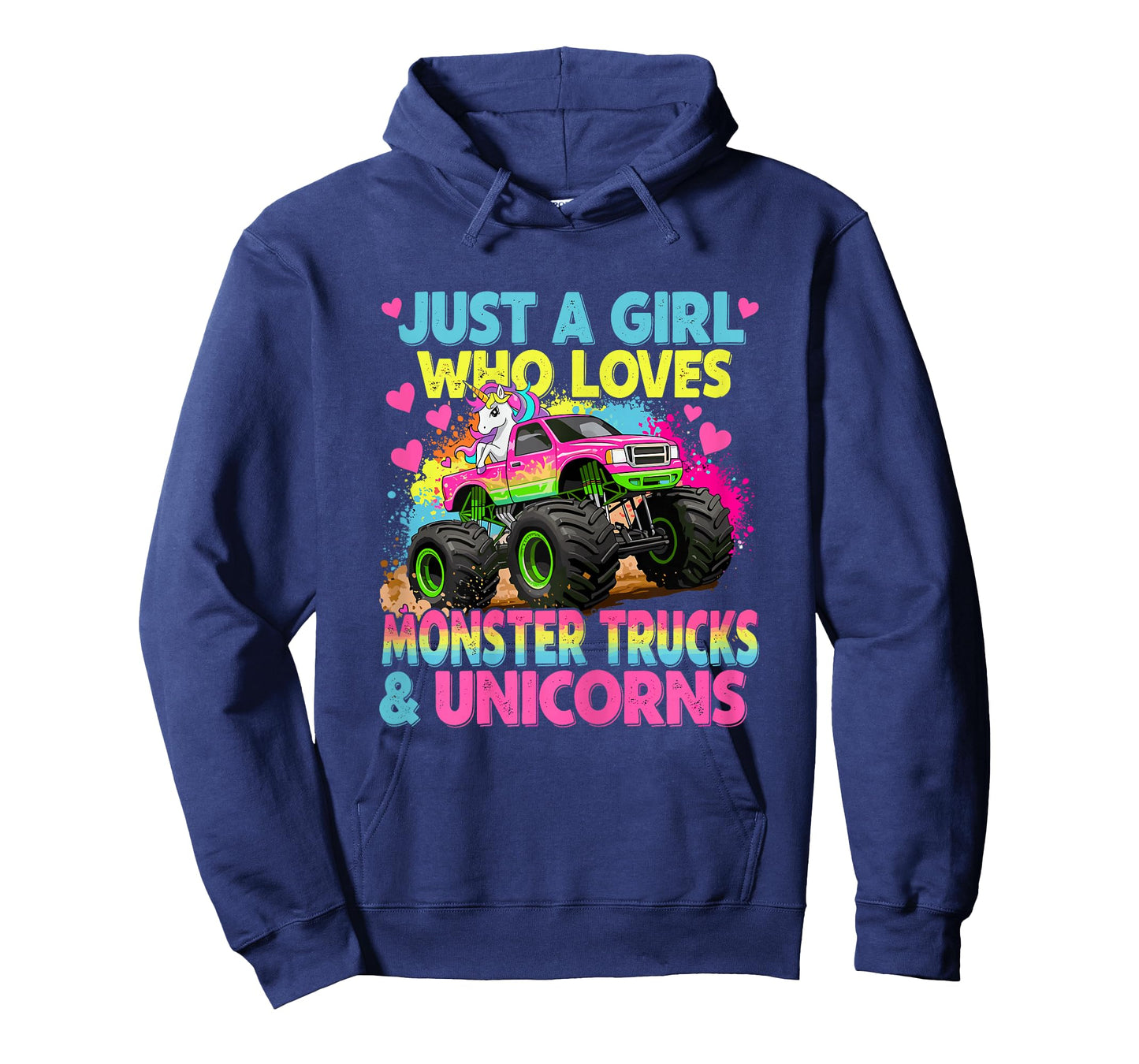 Just a Girl Who Loves Monster Trucks and Unicorns T-Shirt