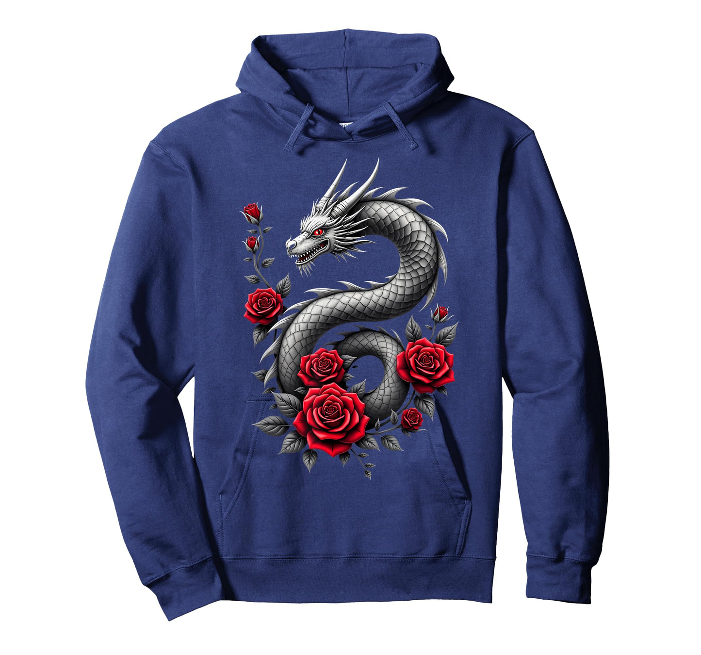 Gothic Dragon Red Rose Flower T-Shirt