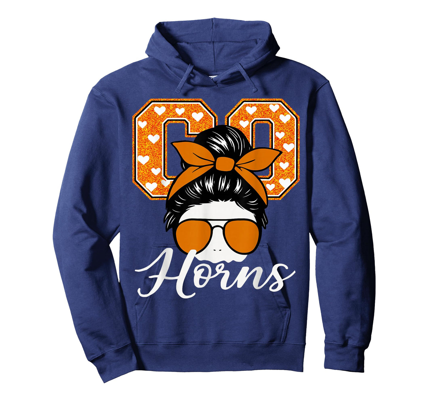 Retro Go Horns Name Game Day Gift for Men Women T-Shirt