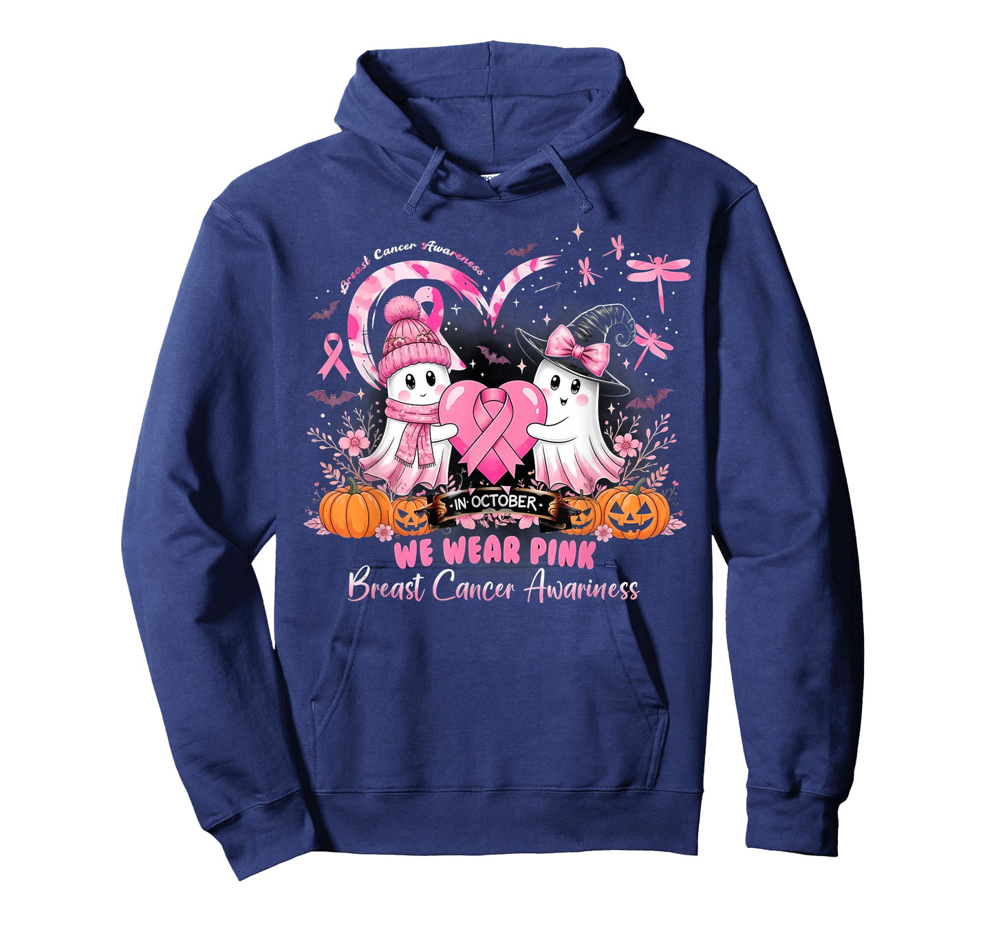 in October We Wear Pink Breast Cancer Dragonflies Awareness T-Shirt