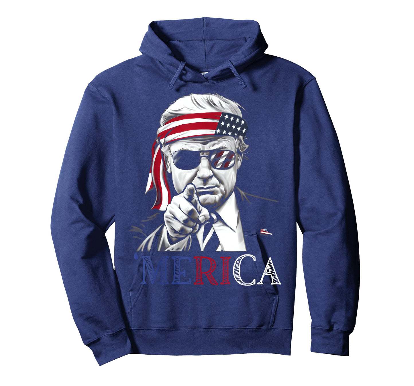 'MERICA TRUMP Happy 4th Of July Trump American Flag USA T-Shirt for Women Kids Men