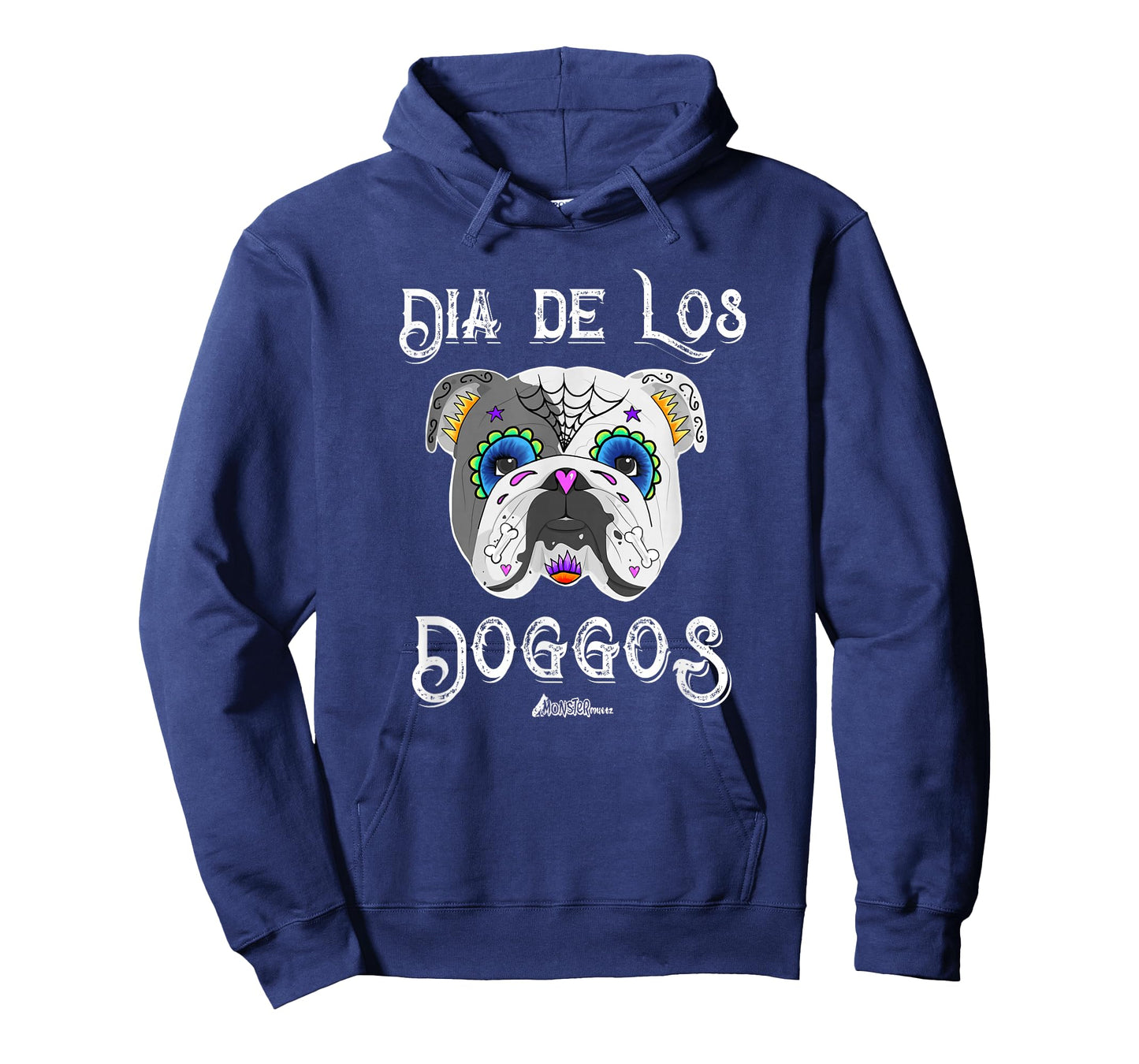 Day of the English Bulldog of the Dead Sugar Skull T-Shirt