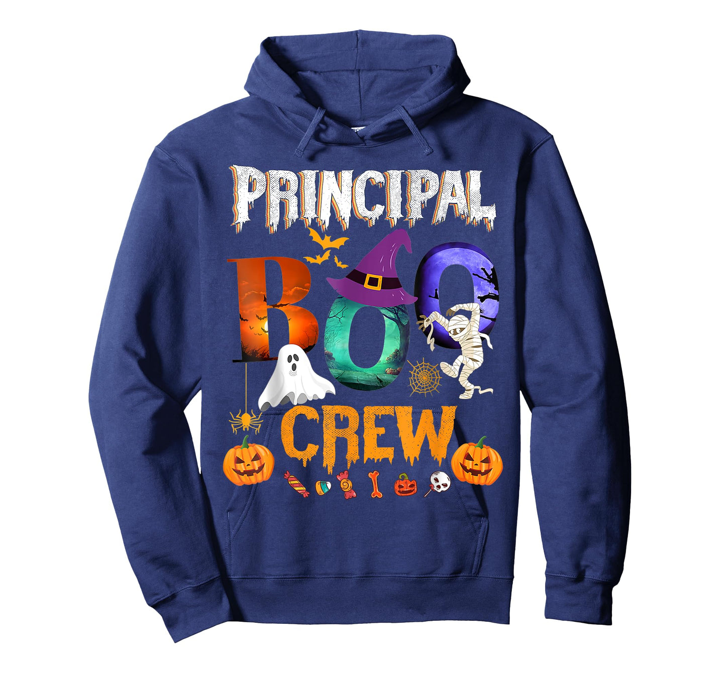 Principal Boo Crew Teacher Student Funny Halloween Costume T-Shirt for Men Women Kids