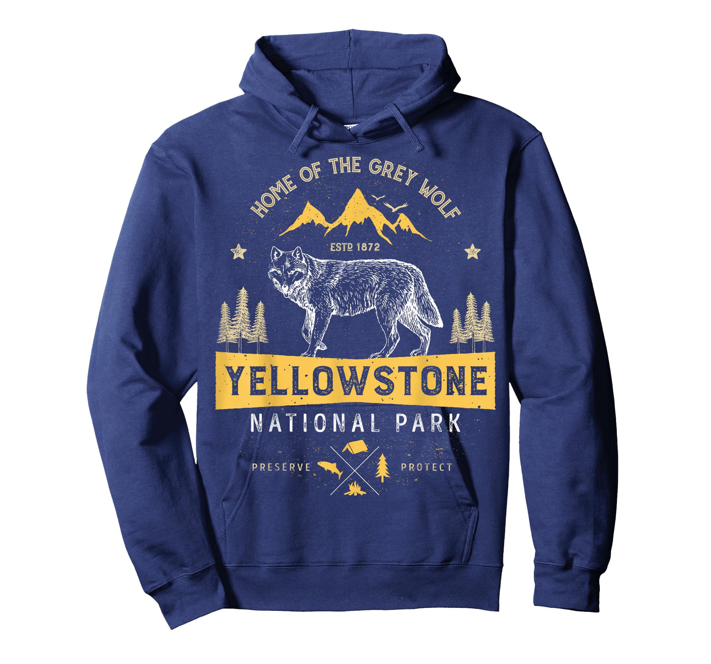 Yellowstone National Park T shirt US Wolf Vintage Men Women T-Shirt