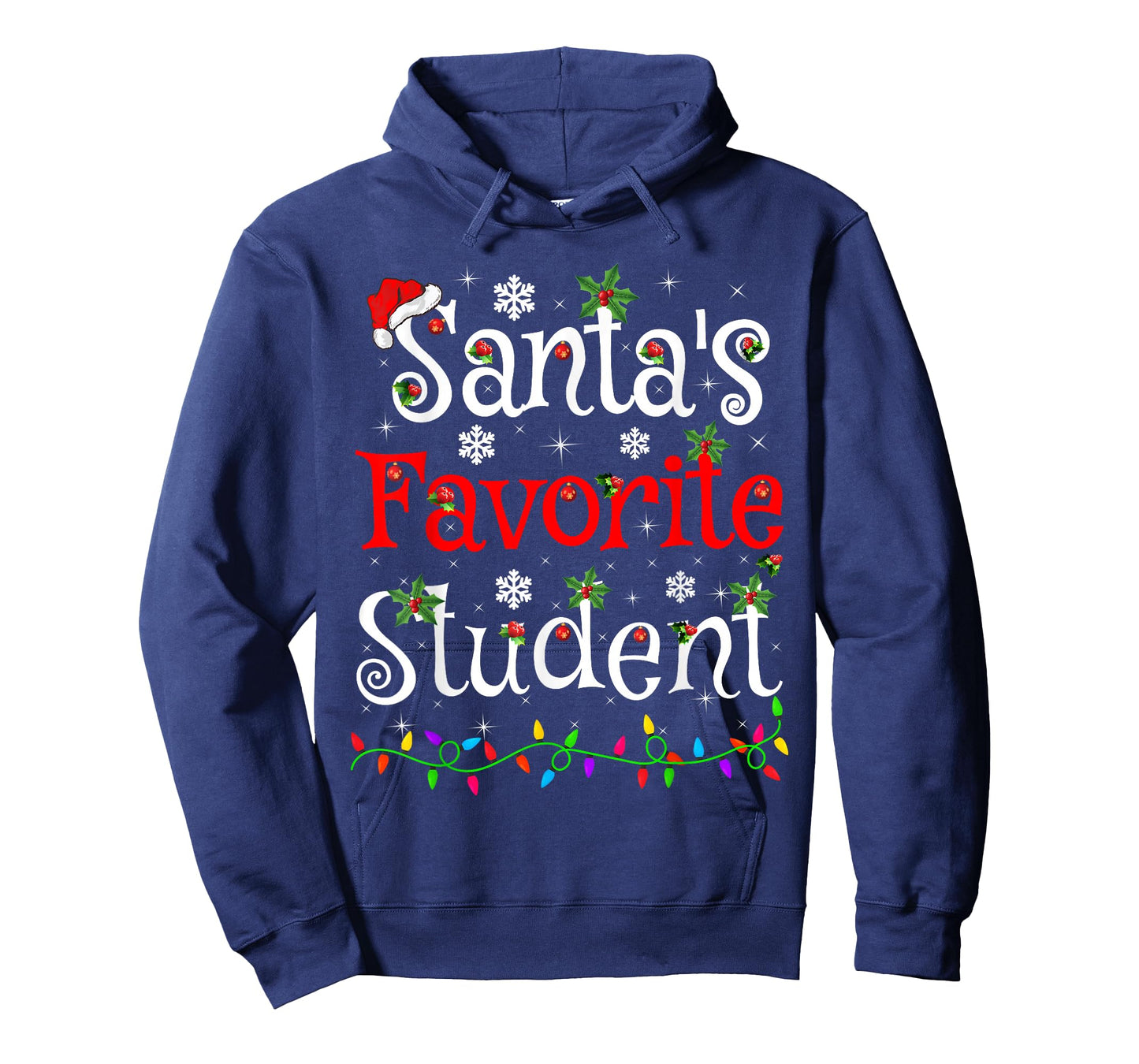 Santa Favorite Student Christmas Family Lights Funny Xmas T-Shirt