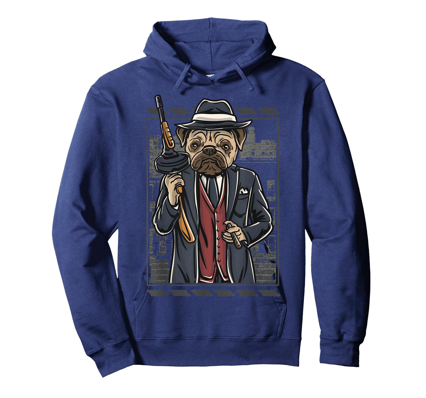 Funny mean looking Bad Pug Dog with Gun & cigar from 1920's T-Shirt for Men Women