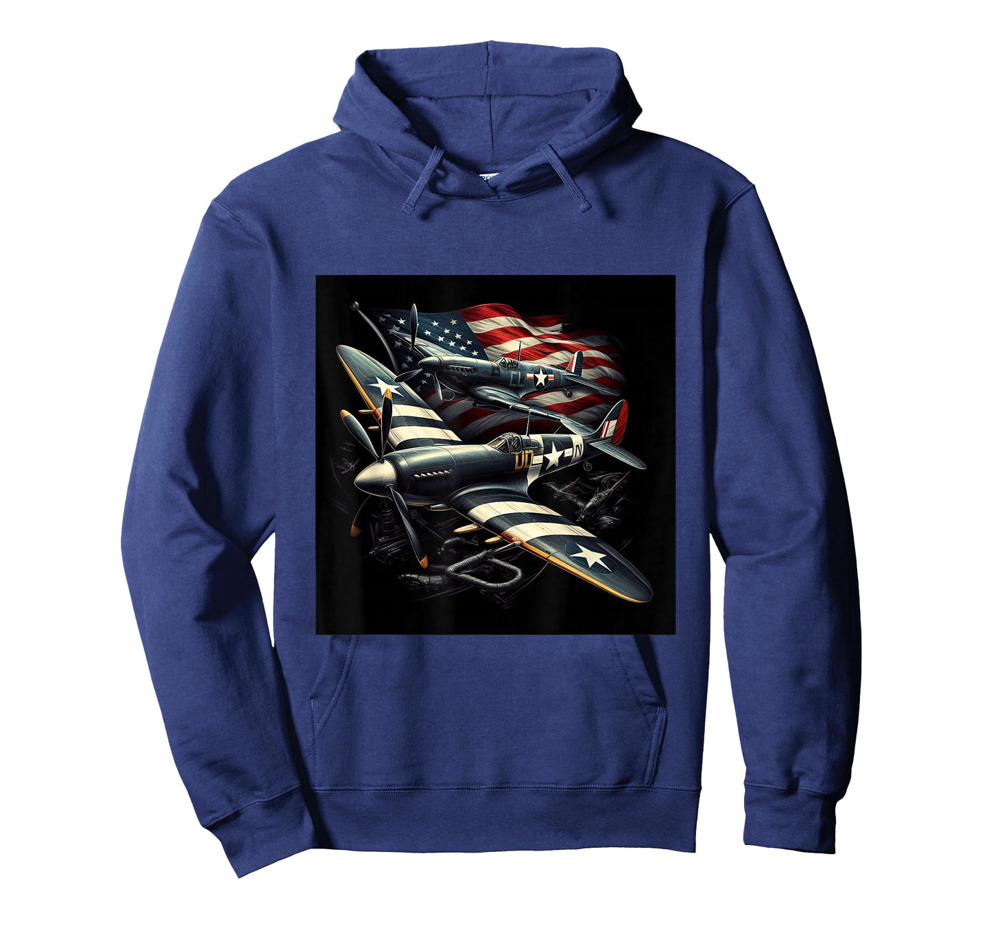 Spitfire F4U Corsair WW2 Airplanes US Flag T-Shirt