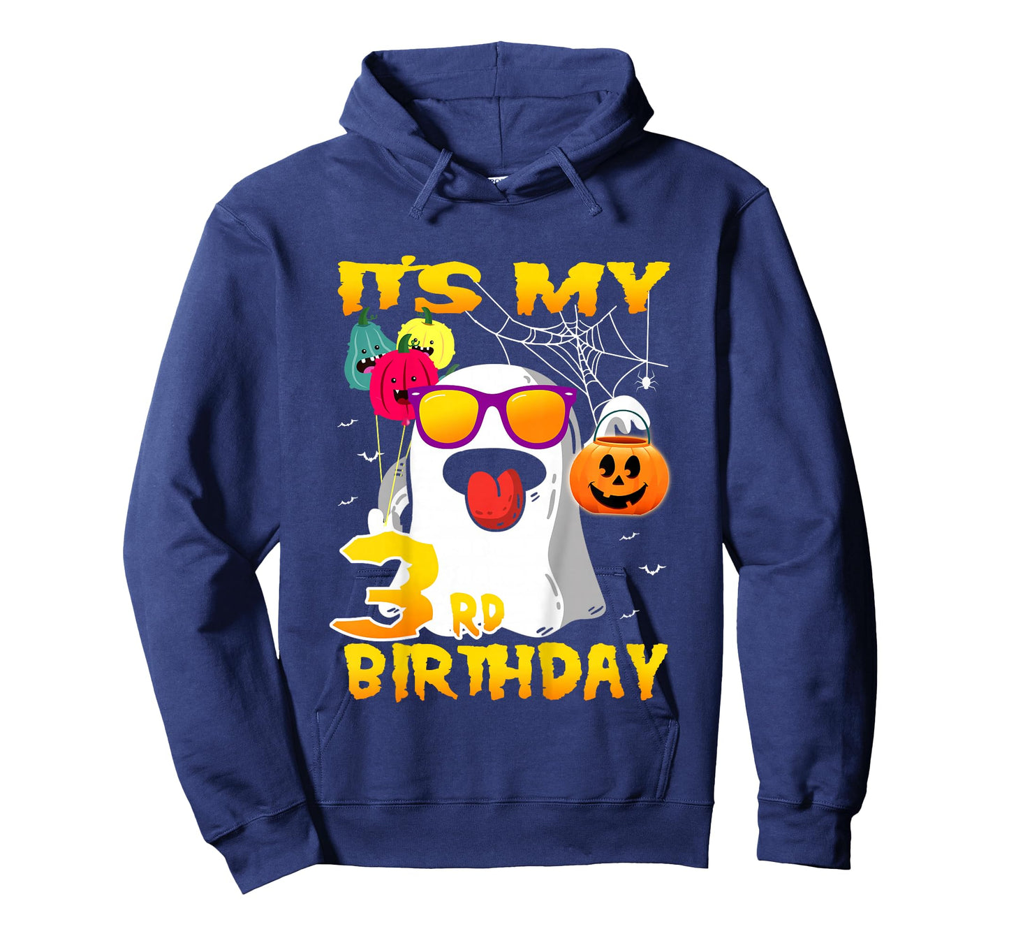Kids It's My 3rd Birthday Ghost Pumpkin Halloween Party 3 years T-Shirt