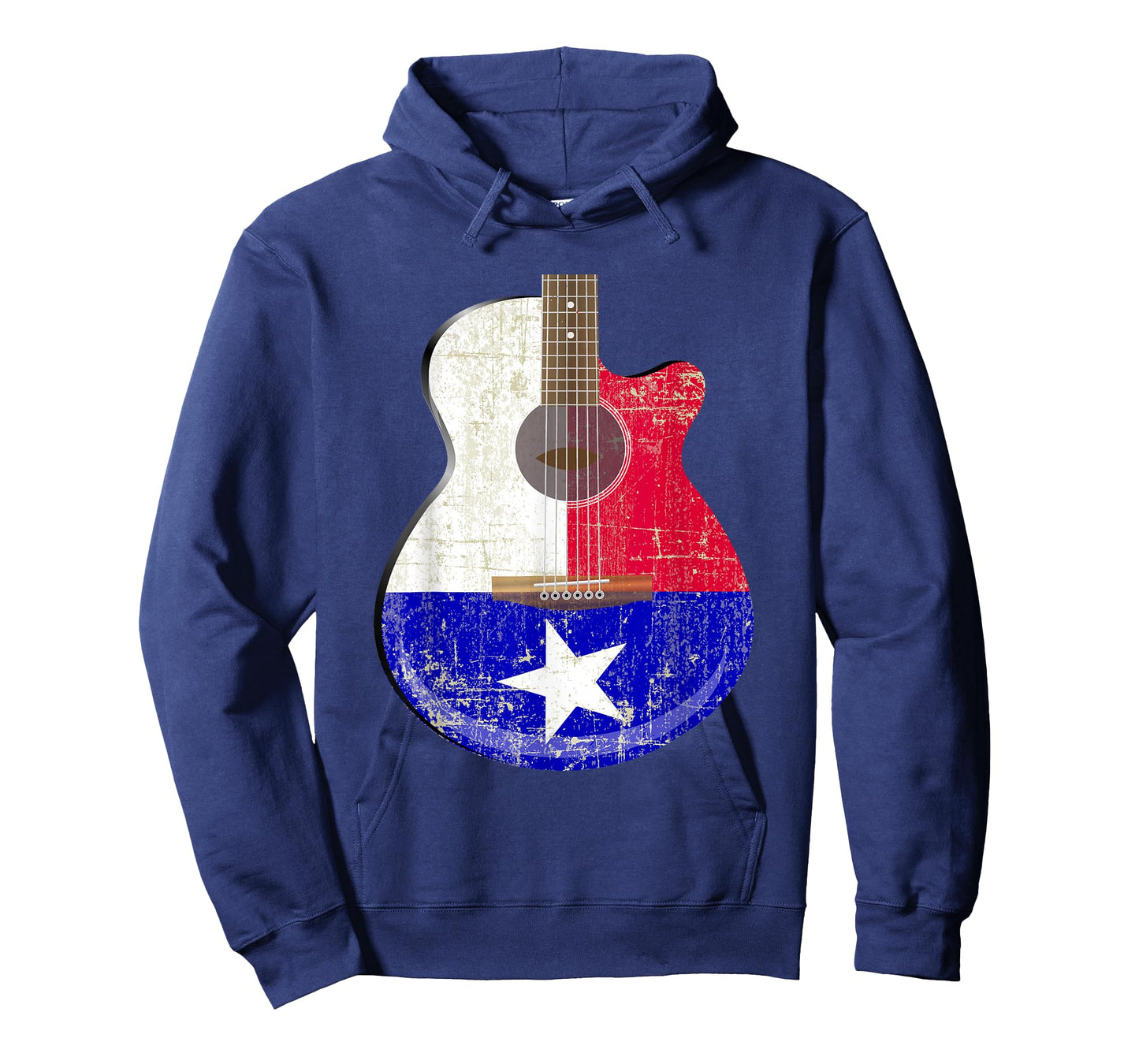 Guitar Texas Flag Distressed Acoustic Guitar Fan T Shirt T-Shirt