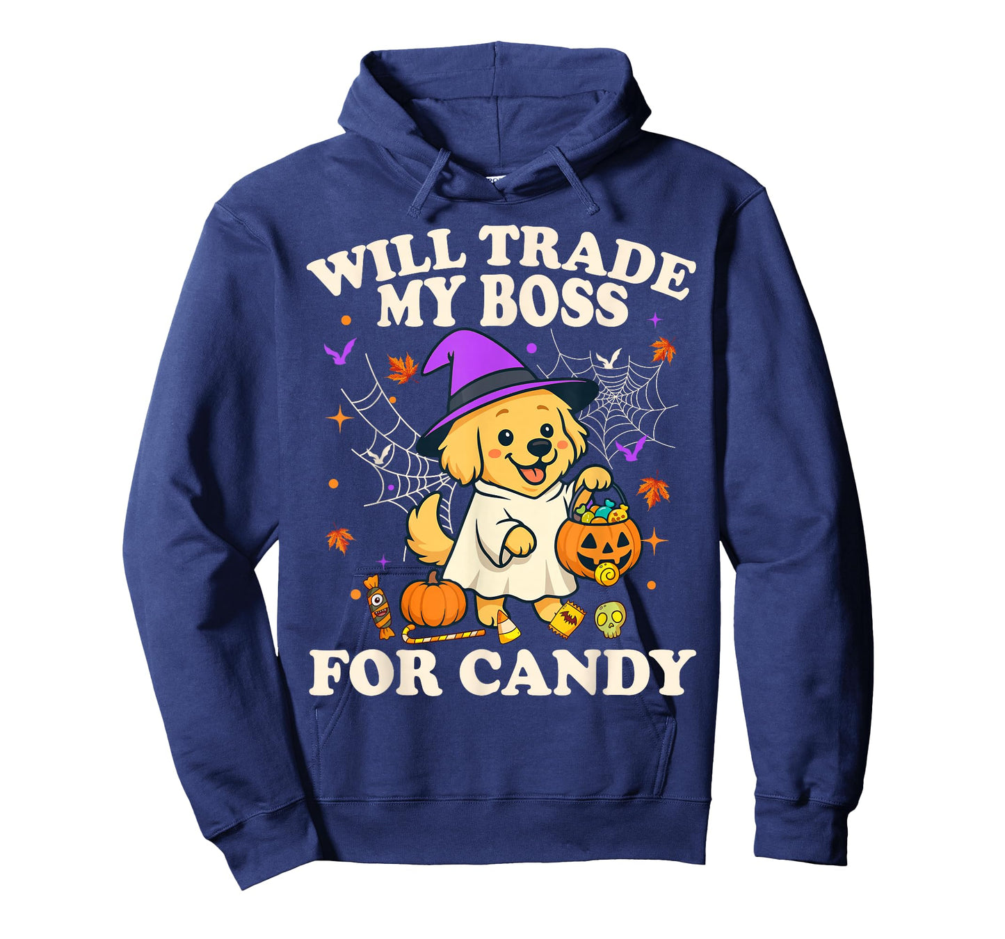 Funny Halloween Golden Retriever Dog Candy Trick or Treat T-Shirt