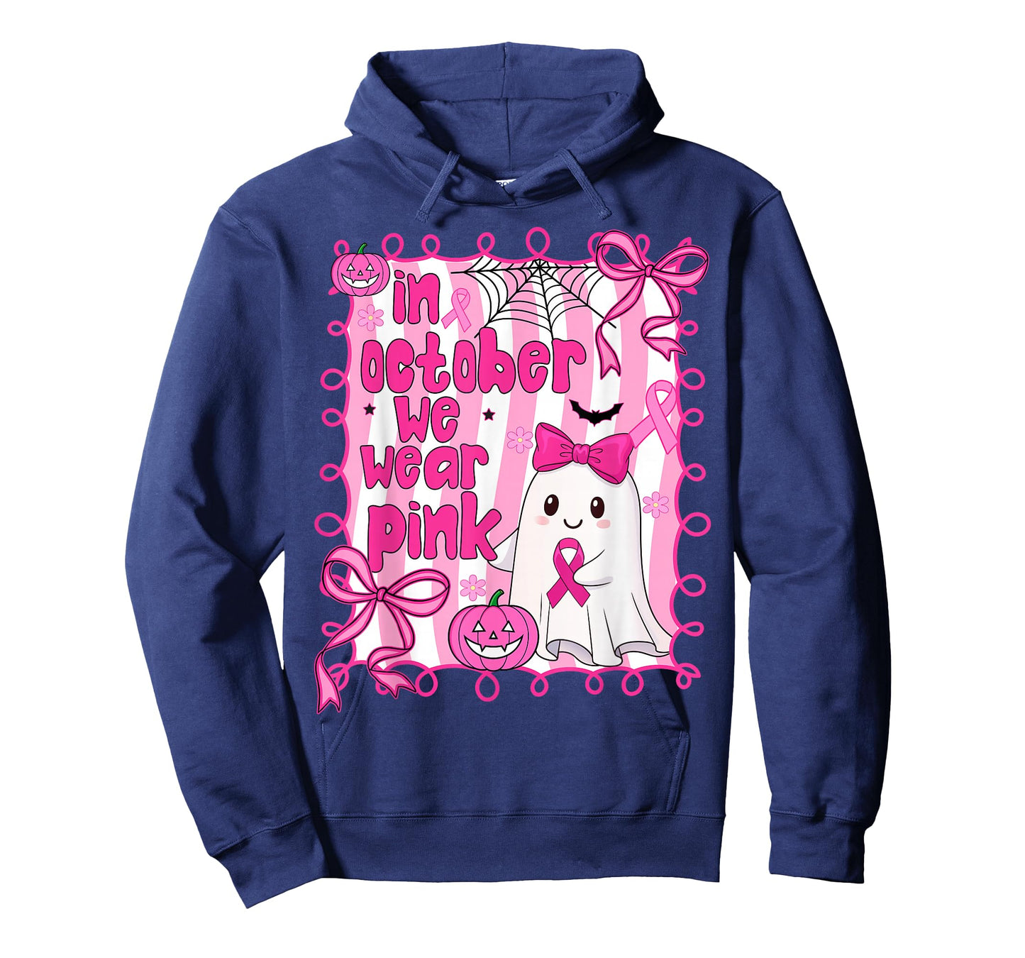 Coquette Cute Ghost In October We Wear Pink Breast Cancer T-Shirt
